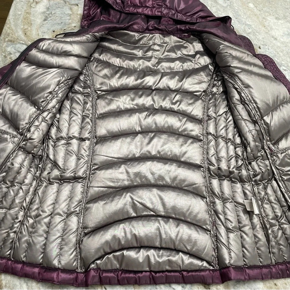 Andrew Marc packable lightweight premium down puffer coat jacket lilac purple S - Picture 4 of 13